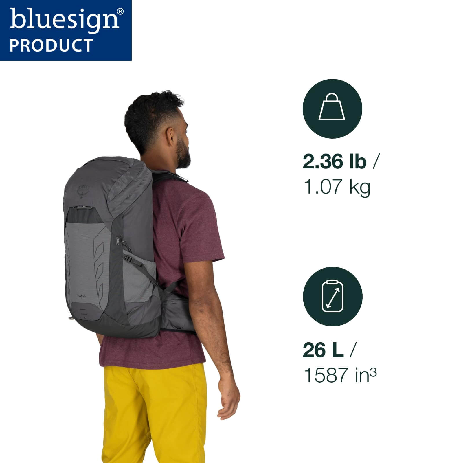 Osprey Herren Talon 26 Leichter Wanderrucksack, Frosty Mint Green/Night Shift, One Size - Outdoor Shop FluxPerfect