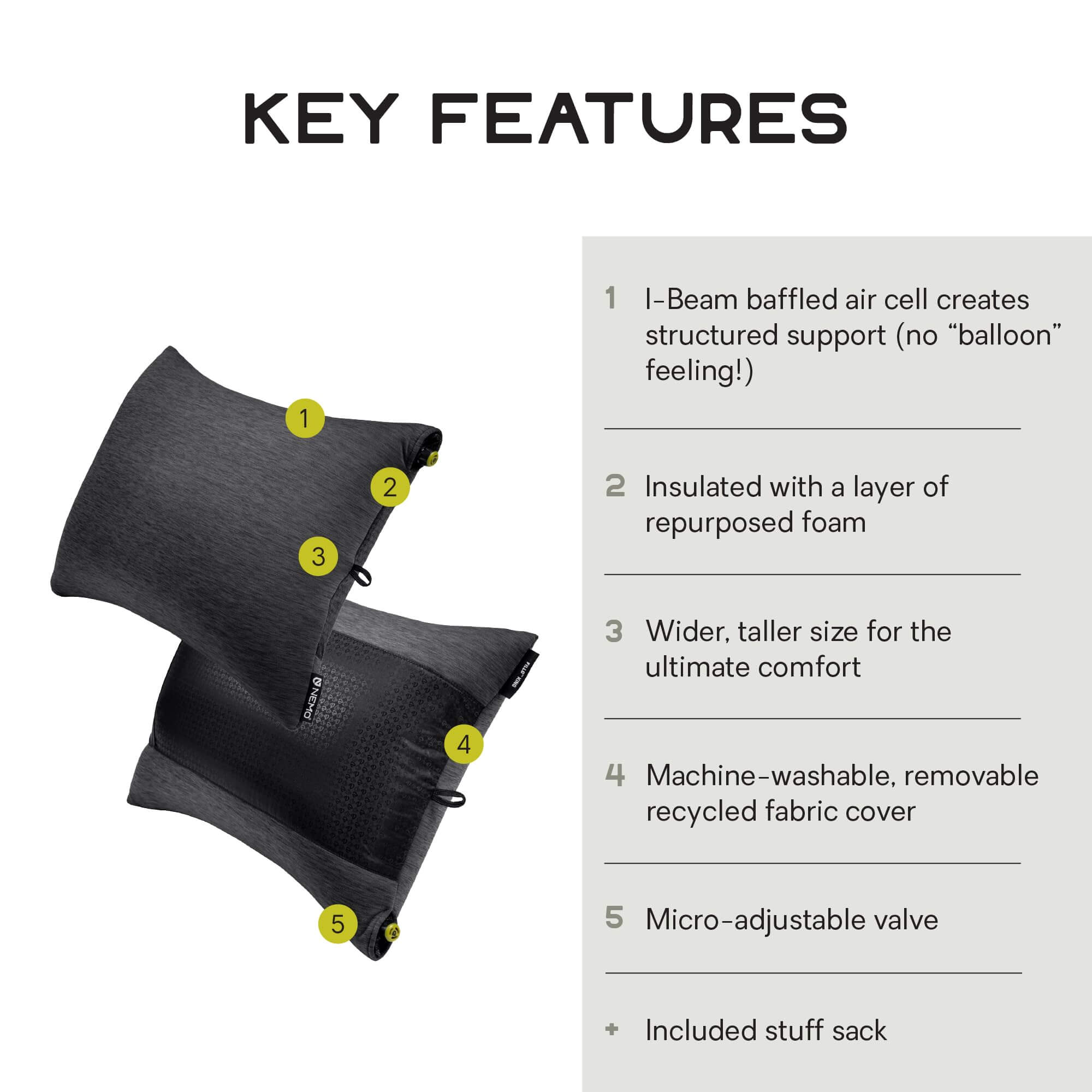 Nemo Fillo King Luxus Campingkissen - Outdoor Shop FluxPerfect