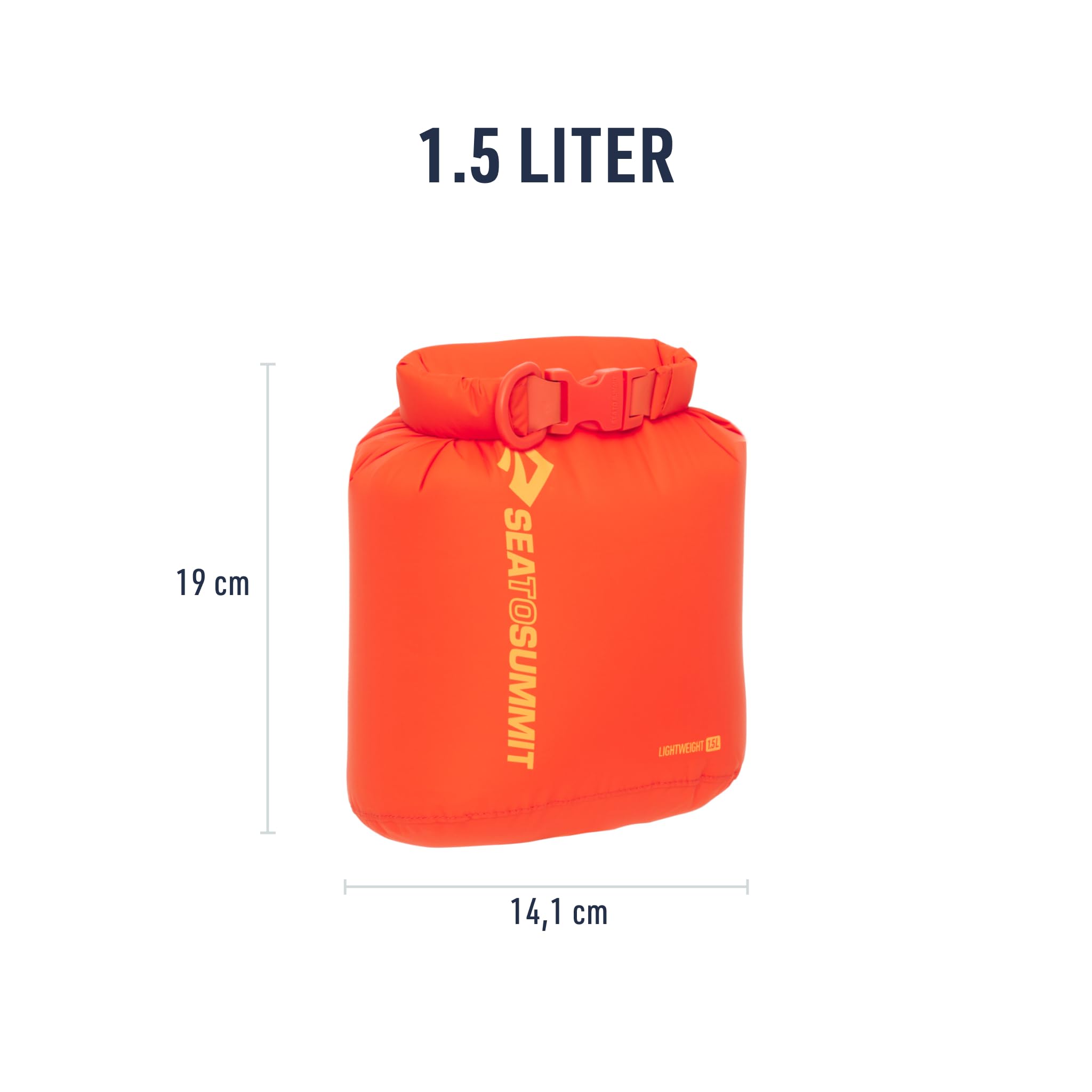 Die Sea to Summit Light Weight Dry Bag in der Farbe Orange und in der 1.5 Liter Ausführung