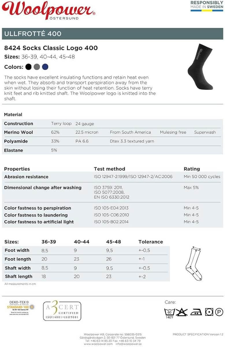 Woolpower 400 Merino Thermo Socken - Outdoor Shop FluxPerfect