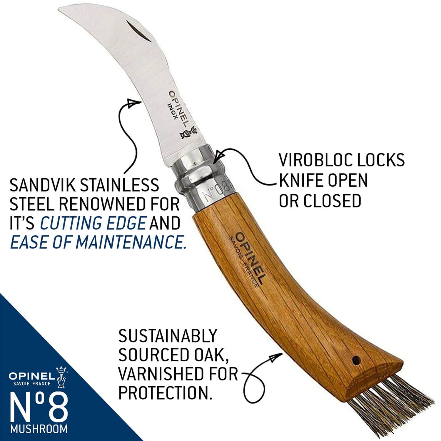 Taschenmesser – Opinel – N°08 Pilzmesser mit Hülle