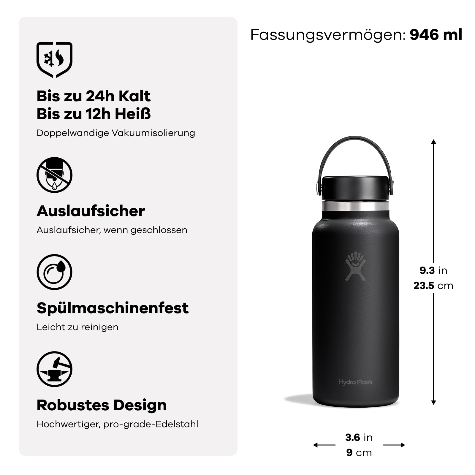 Trinkflasche – Hydro Flask – Wide Flex Cap 946 ml