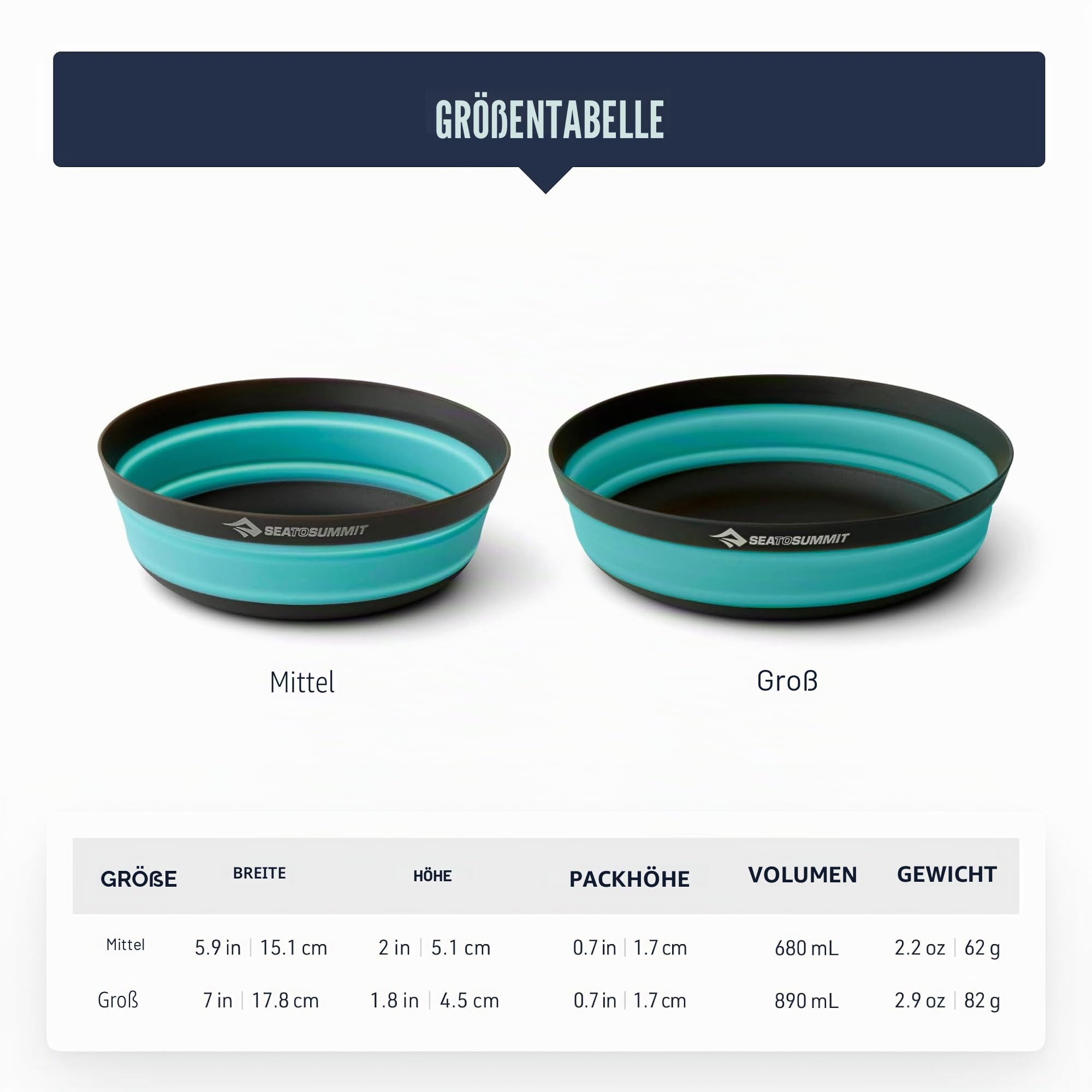 Falt-Schüssel – Sea to Summit – Frontier UL Collapsible Bowl Medium
