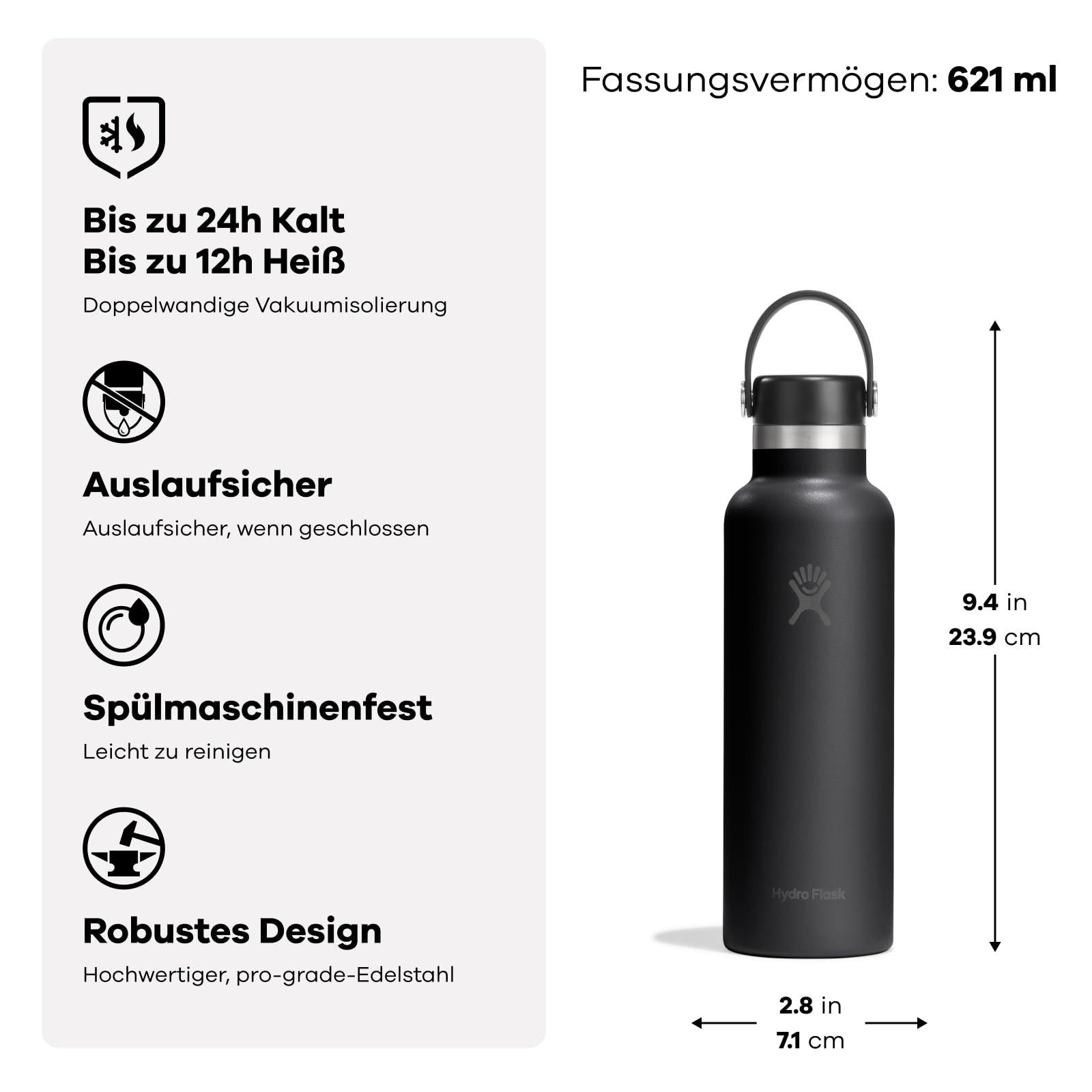 Trinkflasche – Hydro Flask – Standard Flex Cap 621 ml