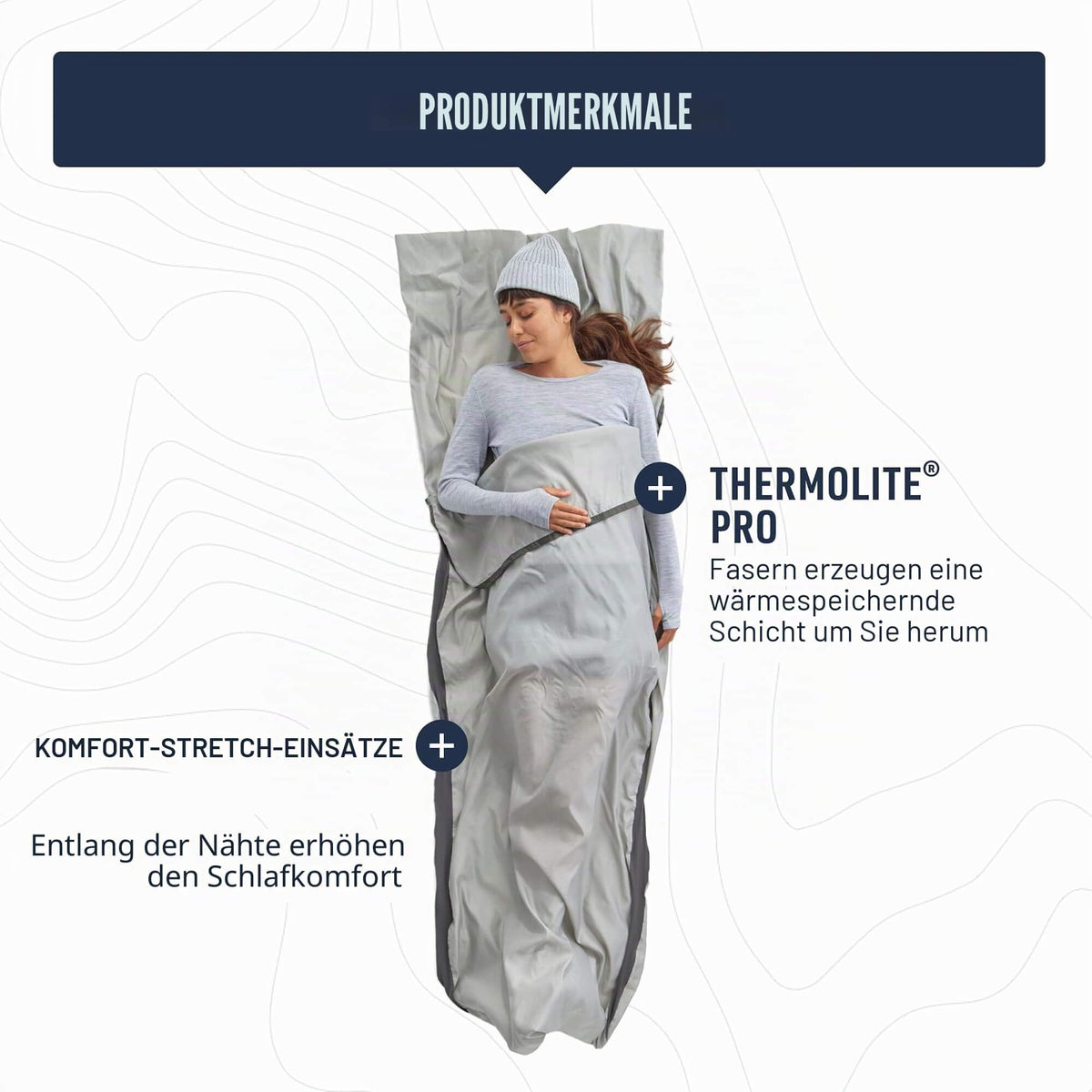 Hüttenschlafsack-Inlett – Sea to Summit – Silk Blend Liner Rectangular Pillow Sleeve – Sea to Summit – Bild 4