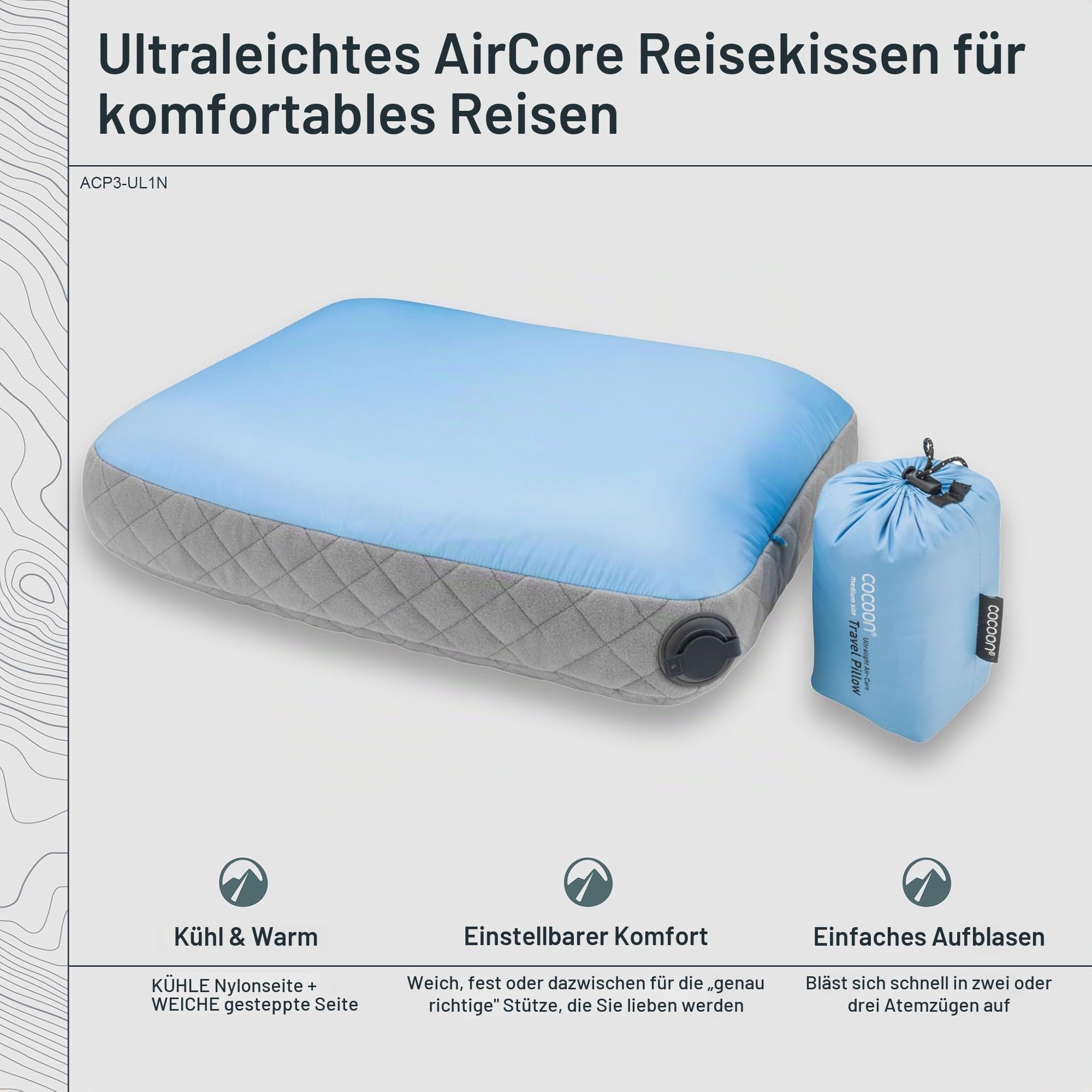 Reisekissen – Cocoon – Air-Core Pillow Ultralight – COCOON – Bild 3