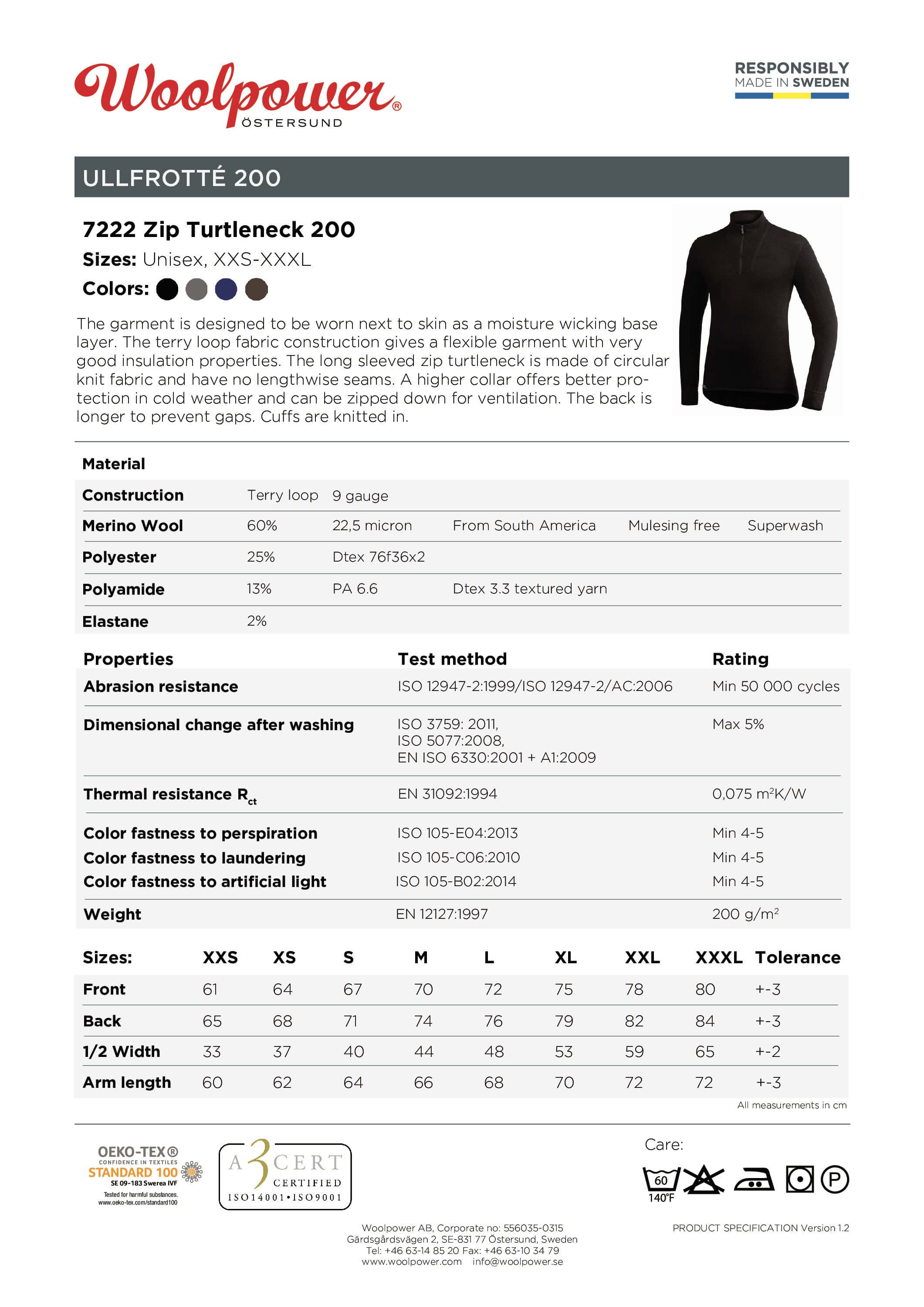 Das Woolpower Zip Turtleneck 200, feinstes Merino Langarm Shirt mit Zip Kragen, ideal für deine Winterabenteuer, erhältlich im Outdoor Online Shop FluxPerfect