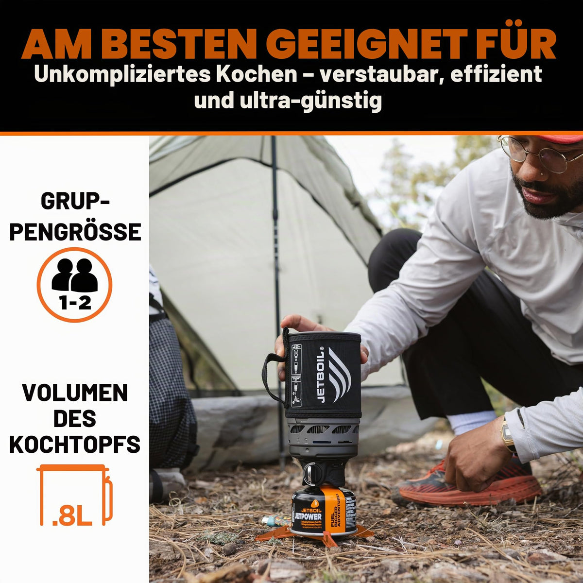 Gaskochsystem – Jetboil – Zip 0.8L Fast Boil