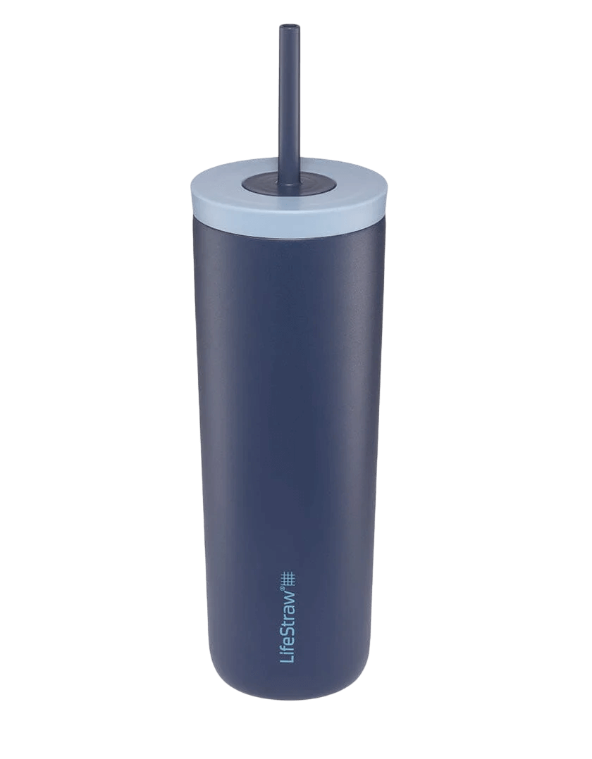 Der LifeStraw Tumbler in der Farbe Aegan Sea - der weltweit erste Trinkbecher mit Filterstrohhalm erhältlich im Outdoor Online Shop FluxPerfect