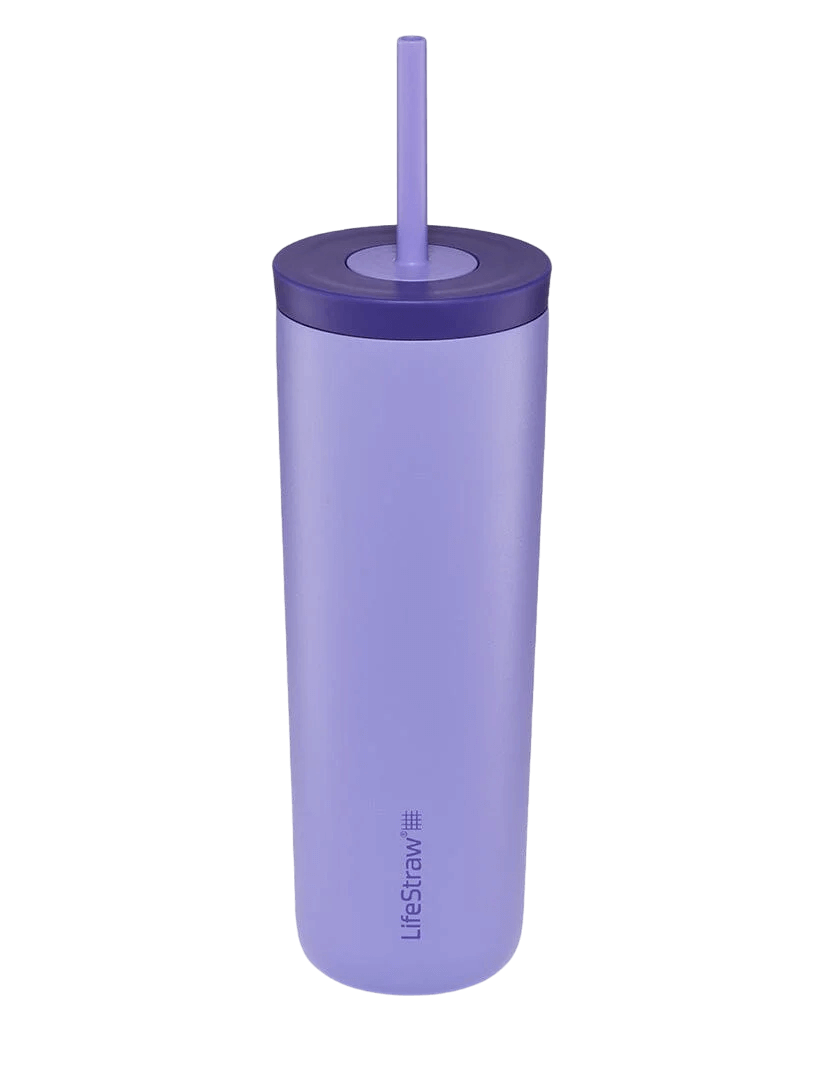 Der LifeStraw Tumbler in der Farbe Thistle Purple - der weltweit erste Trinkbecher mit Filterstrohhalm erhältlich im Outdoor Online Shop FluxPerfect